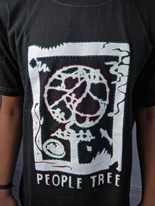 Tshirt. Embroidered Screen printed People Tree.