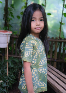 Tshirt. Butterfly - Green. Child size.