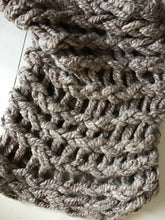 Load image into Gallery viewer, Soft Fuzz Grey Wool Infinity Scarf.
