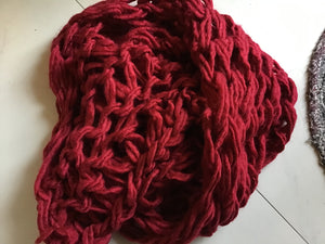 Red Earth Wool Infinity Scarf.