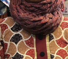 Load image into Gallery viewer, Speckled Wine Infinity Scarf.

