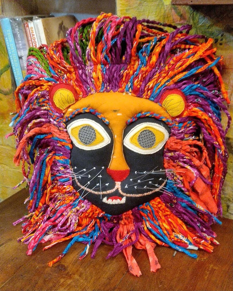 Multicolour Lion Cushion